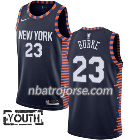 Barn New York Knicks Tröja Trey Burke 23 2018-19 Nike City Edition Navy Swingman